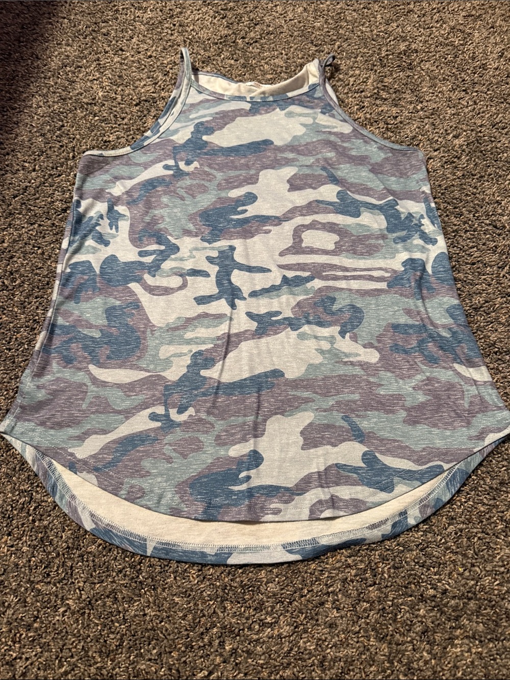 Women’s Blue Camo Scoop Neck Tank Top